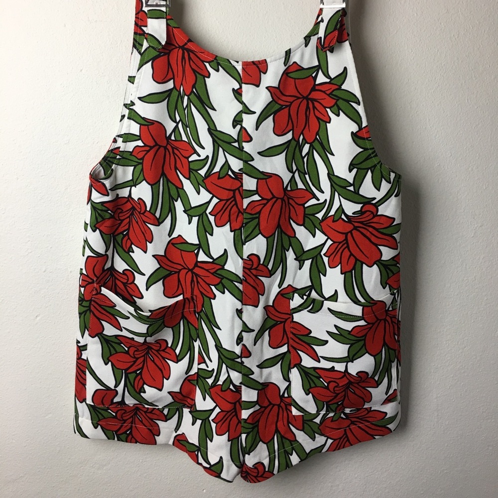 Floral romper overall shorts